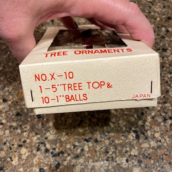 Vintage 1950's Japan Orig. Box Mini Mercury Glass Christmas Tree Ornament Balls - Picture 2 of 6